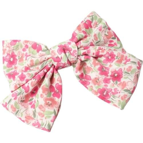 Big Hair Bow Barrette for Women Hair Clips Two Layer Butterfly Floral Hairpins Girls Bowknot Hairpins Vintage Hair Accessories