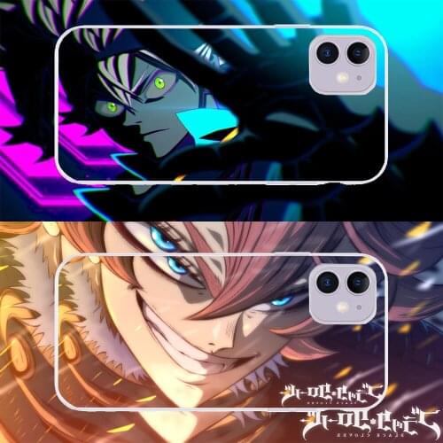 Black Clover Asta Anime Phone Case For iphone 5 5s se 2 6 6s 7 8 12 mini plus X XS XR 11 PRO MAX transparent tpu prime pretty