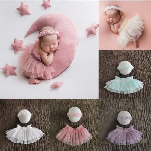 0 to 1 Monthsnewborn baby girl Tulle skirt skirt and headband set newborn photography props Newborn Baby Birthday Gift