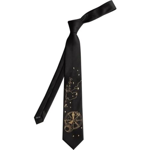 Gilding Sun, moon and stars Embroidery Hand cut party tie Creative neck tie Cravate Nó no pescoço галстук width :7cm DX
