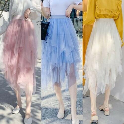 Hot Sale Irregular Tulle Skirt Women Summer Casual Party Club Wear Petticoat Ball Gown Skirt 2019 NEW