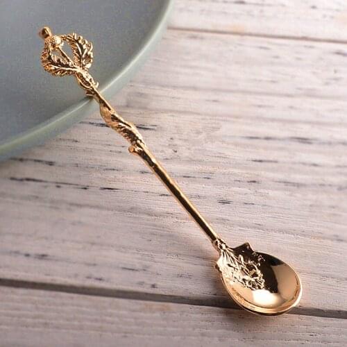 Edwardian Era Thistle Leaf Coffee Spoon Replica Dessert Table Decoration Luxury and Nobility Mixing Spoon Wedding Gift