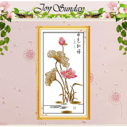 Beautiful Lotus Patterns Counted Cross Stitch 11 14CT Cross Stitch Set Wholesale Chinese Cross-stitch Kit Embroidery Needlework