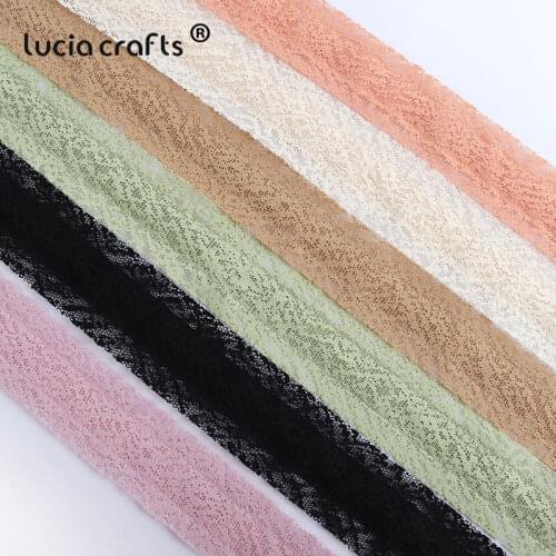 Lucia Crafts Korean Style Lace Fabric Ribbon For DIY Headband Weeding Dress Sewing Material 2yards/lot