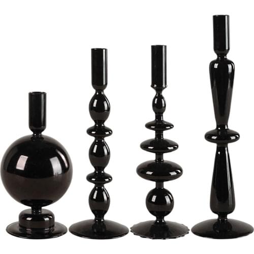 MagiDeal Decorative Black Candlesticks