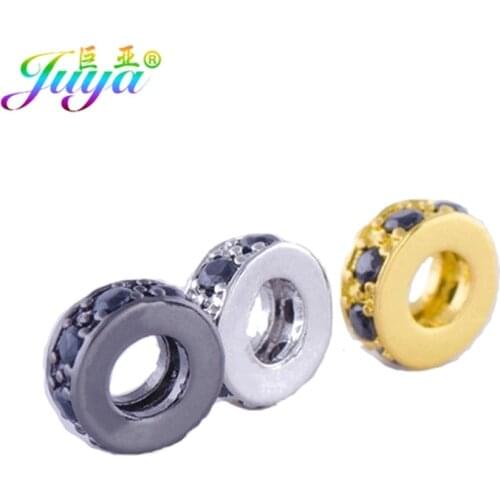 Juya 7MM Metal Spacer Beads Supplies DIY Beading Jewelry Decoration Charm Beads For Natural Stones Needlework Jewelry Making