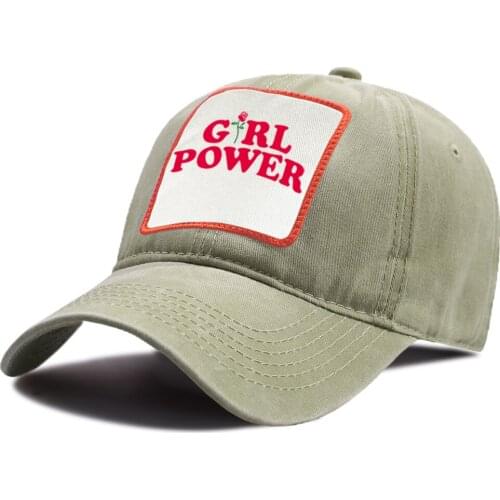 GIRL POWER Fashion Print Baseball Caps Outdoor Casual Summer Snapback Hat Adjustable Riding Sun Hats Cotton Unisex Baseball Cap