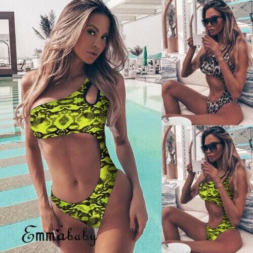 Fashion Women One Piece Bathing Monokini Push Up Padded Bikini Swimsuit Swimwear