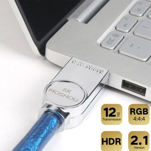 MOSHOU 8K HDMI-compatible 2.1 Cables 48Gbps ARC HDR Video Cord High Definition Multimedia Interface for ROKU LG TV Sony TV