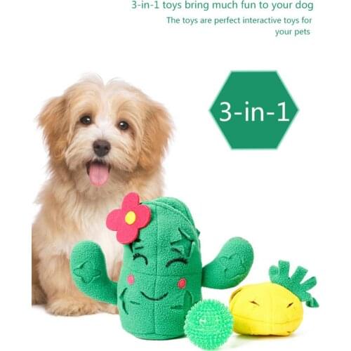 3-in-1 Cactus Set Pineapple Leakage Training Pet Toy Dog Chew Ball Toy Educational Toys For Dogs To Relieve Boredom