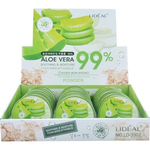 Natural Aloe Vera Pressed Powder Makeup Moisturizer Whitening Smooth Foundation Concealer MA