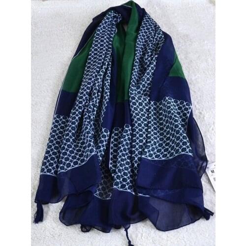 2021 Newest Women Geometry Printed Pattern Tassel Scarf Shawls Wraps Hijabs Scarf