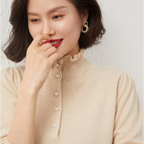 2021 New 100% Pure Cashmere Knitted Sweater Women High Quality Turtleneck Pullover Female Winter Fashion Clothes Girls Tops