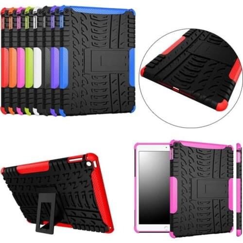 New Heavy Duty TPU&PC Dual Armor Hybrid PC TPU Back Case Stand Cover For iPad Air 2 iPad 6 Protective Hard Case Stand #D