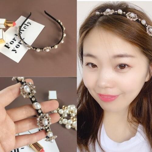 Baroque High grade Pearls Extravagant jewel Hair Hoop Headband Hairband for Women Girls Handmade Hair Band Hair Accessories
