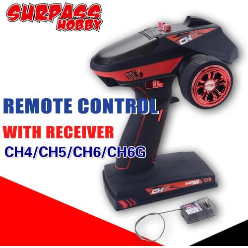 SURPASS HOBBY 2.4G Radio Remote Control 1/10 1/8 CH4 CH6 CH5 CH6G Transmitter with X6FG Receiver for RC Car Boat Crawler Axial