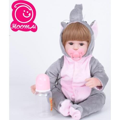 18" New Design Reborn Baby Bebe Doll Lovely Soft Silicone Cloth Body Realistic Baby Toy Kid Birthday Gift Bedtime Playmate 45CM