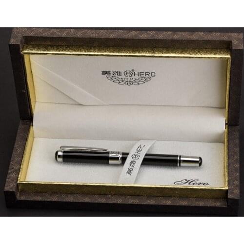 HERO fountain Pen 1017 Black Lydia Iridium Gold Ink Pen Office Writing students practice with sharp 0.5MM