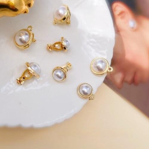 DIY pearl ear clip accessories court style simple retro ear clip earrings jewelry female trend