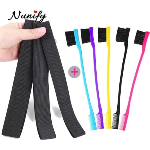 Edge Laying Scarf Elastic Headband For Wigs Lace Frontal 3Pcs Lace Melting Band With 1Pcs Double Side Edge Control Hair Comb