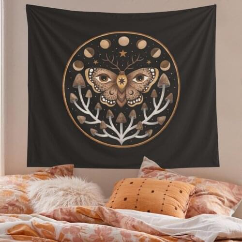 Nordic Ins Tapestry Wall Hanging Flower Butterfly Wall Hanging Tapestry Moon Wall Tapestry Dorm Decoration Boho Home Decor