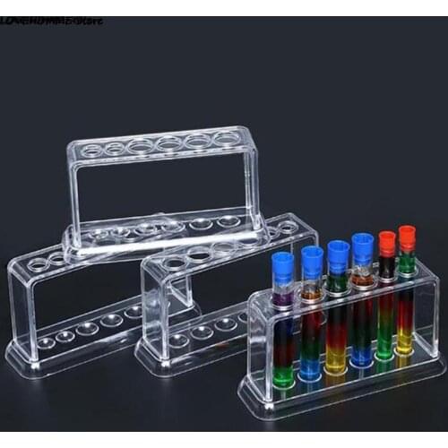 Multiple Styles Plastic Clear Test Tube Rack 6 Holes Stand Lab Test Tube Stand Shelf School Supply Lab Equipment