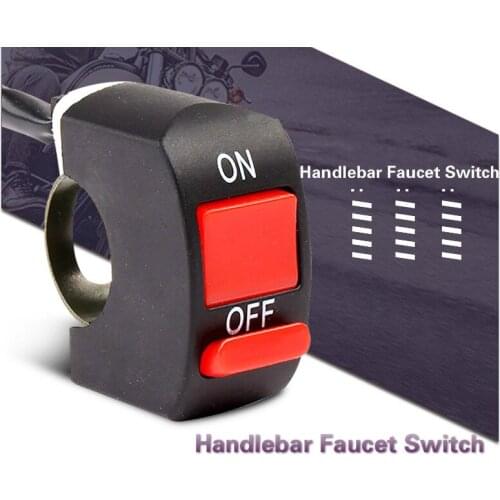 Universal Light Switch Motorcycle Handlebar Flameout Switch ON OFF Button for Moto Motor ATV Bike Faucet Switch Wire 50cm