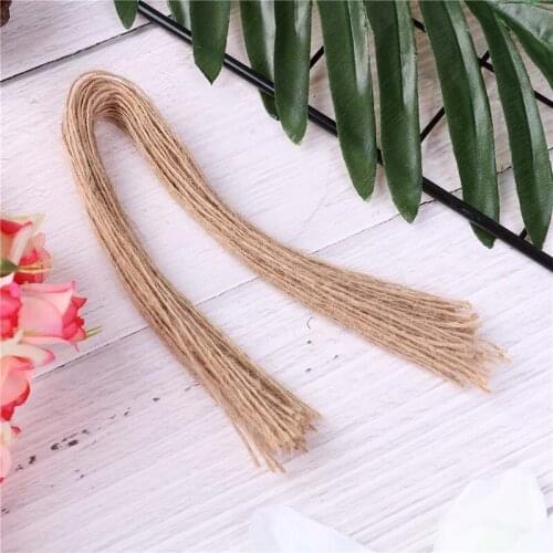 50pcs 25cm Nature Hemp string Jute Rope Cords for Wedding Party Paper Tag, Price Label Hang Tag