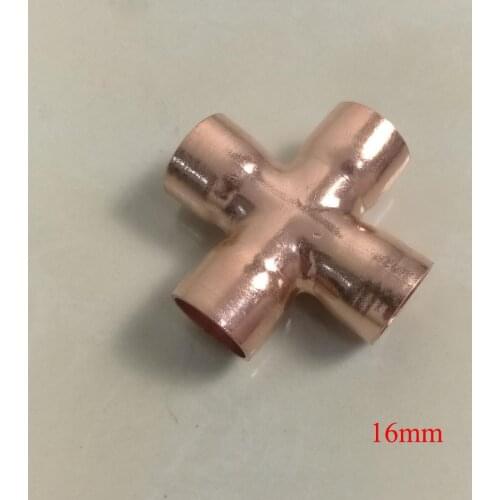 Head Inner diameter: about 16mm Copper Equal Cross 4 way Refrigeration Air condition Welding Pipe Fittings