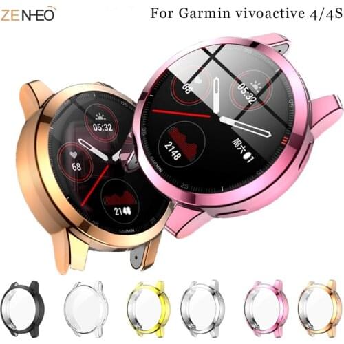 Protective case for Garmin Vivoactive 4 4S High Quality Plating TPU cover slim Smart Watch bumper shell for Vivoactive 4/4S