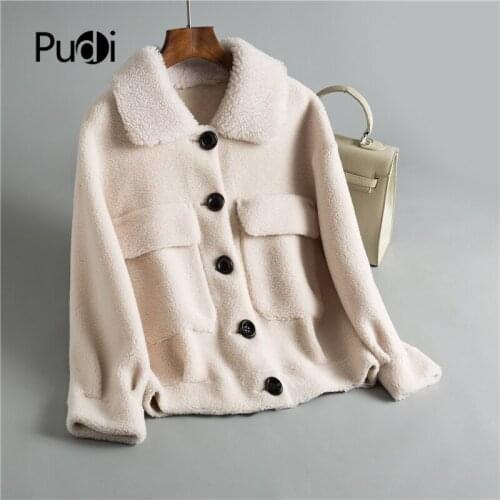 Fall Winter women 30% real wool fur coat big button warm jacket sheep shearing girl fur coats lady short jacket overcoat OMS833
