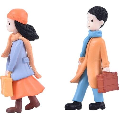 1Pair Mini Figure Couple Home Decoration Accessories Garden Lover Ornament Decor