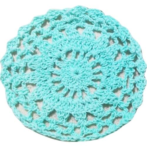 1PCS New Handmade Cup Coasters Kitchen Table Mats Cotton Lace Fabric Manual Crochet Doily 10cm Round Placemat Home Decoration