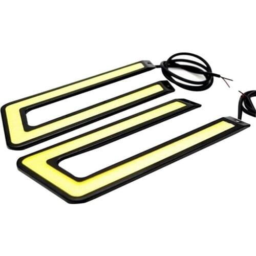 1pc U-shaped 12v Led Cob Car Auto Drl Driving Daytime Running Lamp Fog Light
