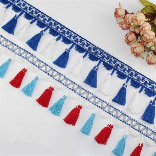 10Yards Eco-friendly Color Polyester Tassel Broom Lace Trimming Clothing Home Textile Accessories Curtain Lace Fringe 7cm