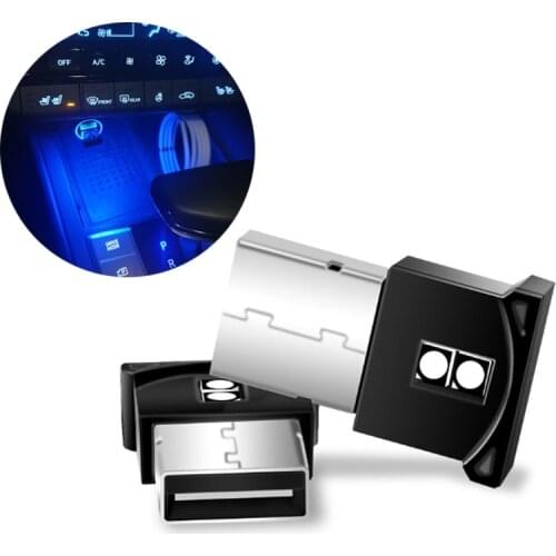 2Pcs USB LED Ambient Lights 8 Colors Automatic Mini Emergency Bulbs for Car Mood Lamp Interior Accessories Decoration
