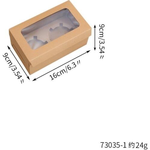 2 Grids/4 Grids/6 Grids/12 Grids Cowhide Muffin Box Cupcake Packaging Box * 100% Brand New And High Quality