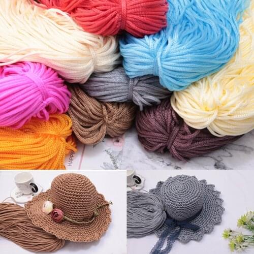 200g/Pcs Color Nylon Cord Thread Crochet Hollow Line Macrame DIY Hand-Woven Bracelet Braided Summer Hats Handicrafts/Shoes