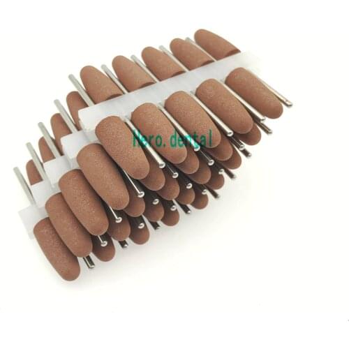 50pcs dental silicon Rubber polishers dental polishing Burs Resin Base HP Burs 2.35mm brown model 610