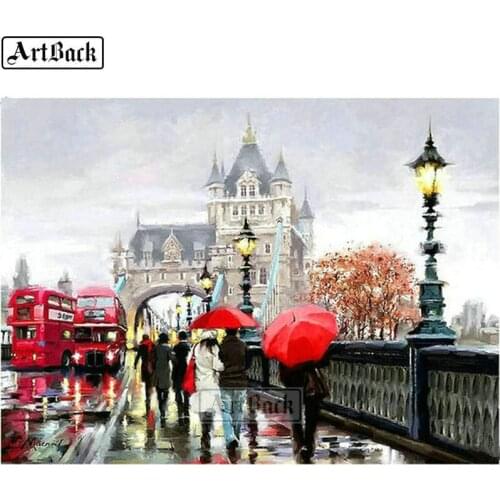 5d diy diamond painting castle landscape full square / round cross stitch resin 3d diamond mosaic sticker crafts