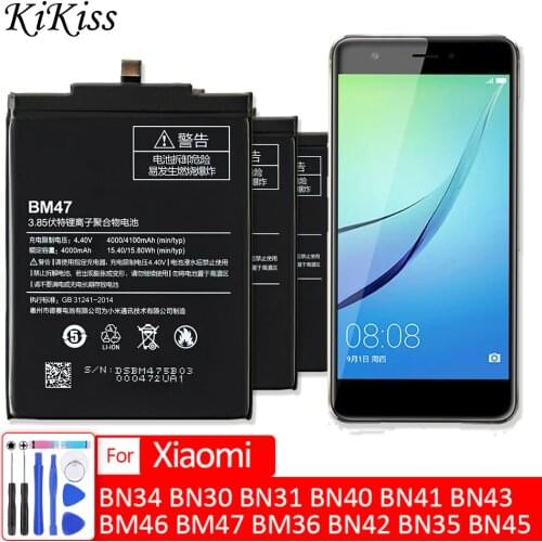 BN34 BN30 BN31 BN40 BN41 BN43 BM46 BM47 Phone Battery For XIAOMI mi Redmi Note 5 5A 5S 5X 4 4X 4A 3 3S 3X Plus Pro Prime Batery