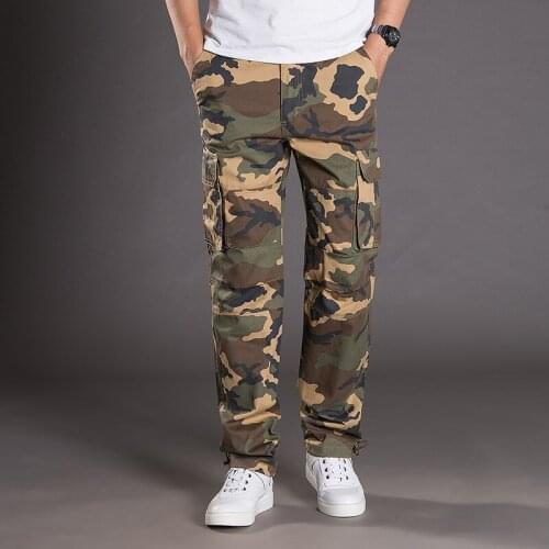 BALDAUREN Camouflage Large Size Pants Men Casual Multi-pockets Baggy Combat Loose Trousers Overall Army Military Tactical Pants