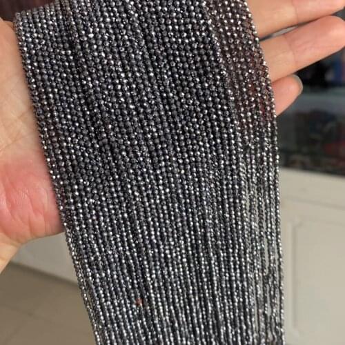 Natural Energy Stone Beads 2mm 3mm 4mm Faceted Cutting Loose Terahertz Beads for Jewelry Making
