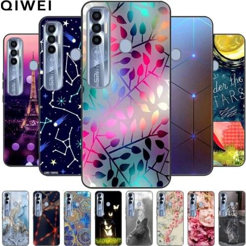 For Tecno Spark 7 Pro Case 6.6'' Cute Soft TPU Silicone Back Cover for Tecno Spark 7 Pro Phone Cases Fundas for Spark7 Pro 7PRO