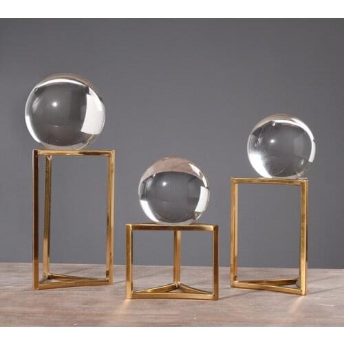European Study the living room entrance model room decoration crafts creative crystal ball Metal Home Decor