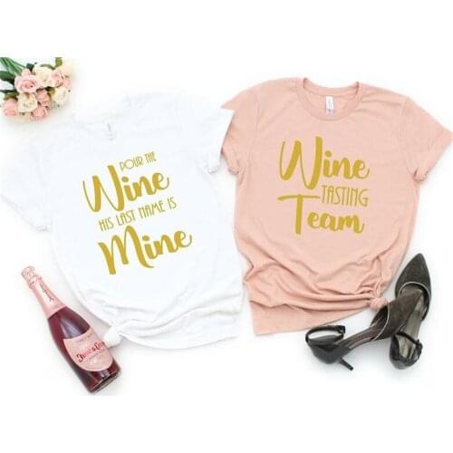 Couple T-shirt Bachelorette Party Shirts Bridal Party shirt Bridesmaid shirts Bride Shirt aesthetic Polyester tees TX6059