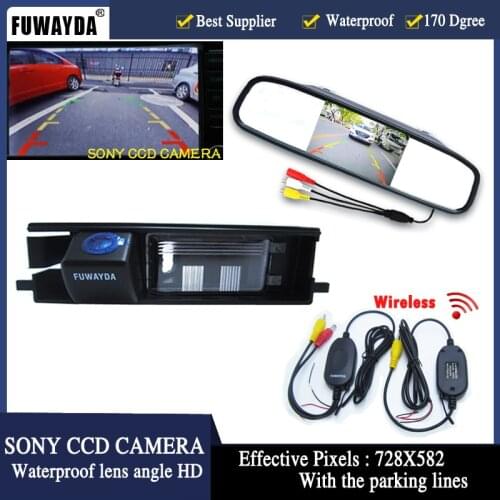 FUWAYDA HD SONY CCD car camera Night Vision parking with 4.3 Inch TFT LCD Auto Car RearView Mirror Monitor FOR TOYOTA RAV4 RAV-4