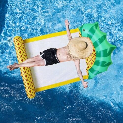 Giant Pool Float Swimming Ring Pineapple Inflatable Mattress Floating Row Swimming Circle Beach Pool Party