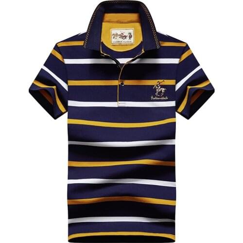 Cotton Polo Shirt Summer Men Striped Polo Tops Casual Short Sleeve Polo Shirts 2021 Fashion Men Slim Business Shirts Golf Shirt