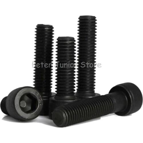 Grade 12.9 Alloy Steel Metric Thread M5 Black Hex Socket Head Cap Screw Bolts M5x(6/8/10/12/14/15/16/18/20/22/25~60) mm GMN
